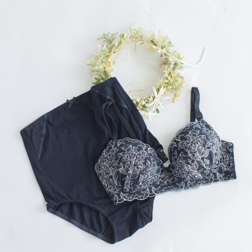 Petit jouet for maternity プティジュエット ベベシェリ 授乳ブラ スズラン(ネイビー×L MU) ベビーザらス限定