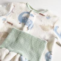 長袖腹巻パジャマ フリース 恐竜柄 グリーン×95cm