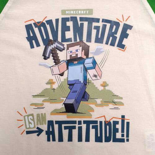 マインクラフト 天竺長袖パジャマ＋半袖Ｔシャツセット パジャマ グリーン&times;110cm ベビーザらス限定