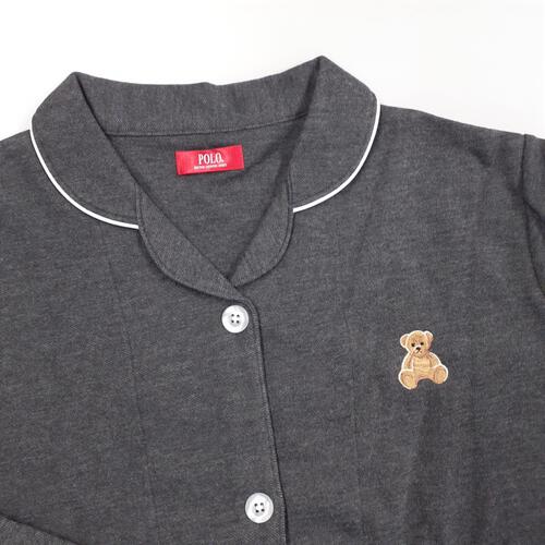 POLO BCS 長袖テーラーパジャマ ベア刺繍 (M~L)