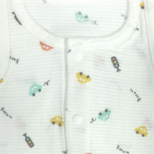 2枚組涼感袖なし前開きロンパース肌着 シースルー 車 ブルー&times;80cm ベビーザらス限定