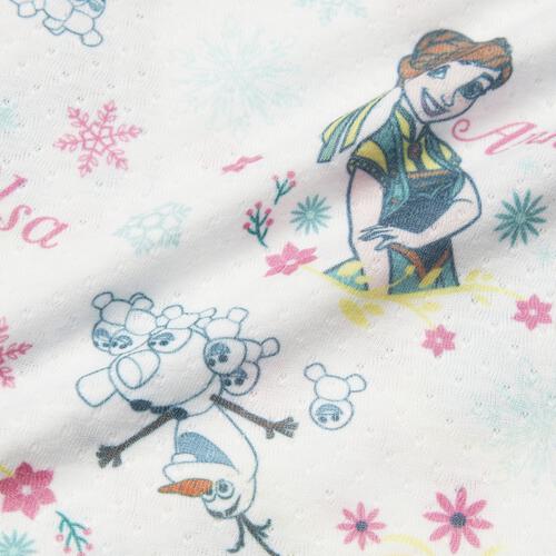 Disney ディズニー 半袖パジャマ アナと雪の女王 総柄 腹巻付き パープル&times;100cm