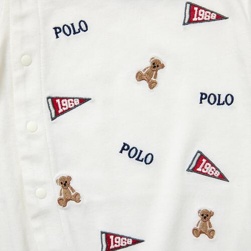 POLO BCS ロゴクマ半袖ロンパース オフホワイト&times;80cm ベビーザらス限定