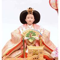 【雛人形】ケース飾り 親王飾り「桜リボン木目調パノラマアクリル」(322035)ひな人形 ひな祭り お雛様 おしゃれ【メーカー直送】