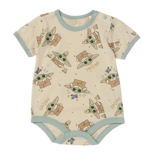 Disney ディズニー スターウォーズ 半袖ボディスーツ 総柄 グローグー ベージュ&times;80cm ベビーザらス限定 赤ちゃん 出産準備 出産祝い ベビー服 子供服