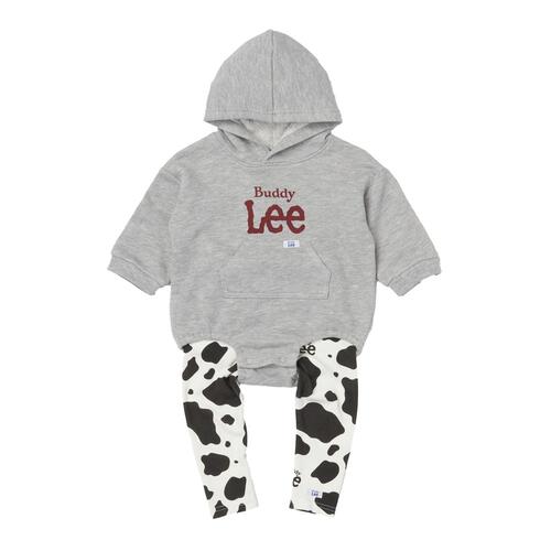 BUDDYLEE 長袖フード付きロンパース×レギンス セット ガーゼ裏毛 グレー×80cm ベビーザらス限定