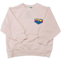 けけちゃま 裏毛バックプリントートレーナー サーモン&times;100cm