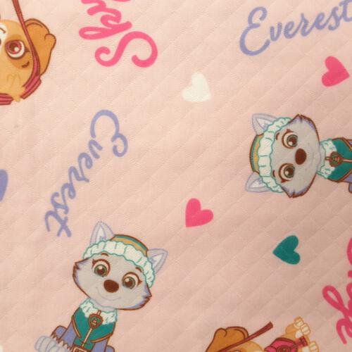 パウパトロール 長袖パジャマ 裏綿ダイヤキルト 総柄丸首 ピンク×110cm