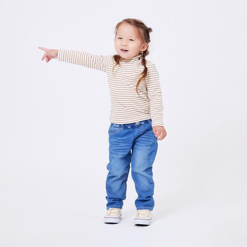 POLO BCS 長袖ボーダーＴシャツ ブラウン&times;90cmベビーザらス限定