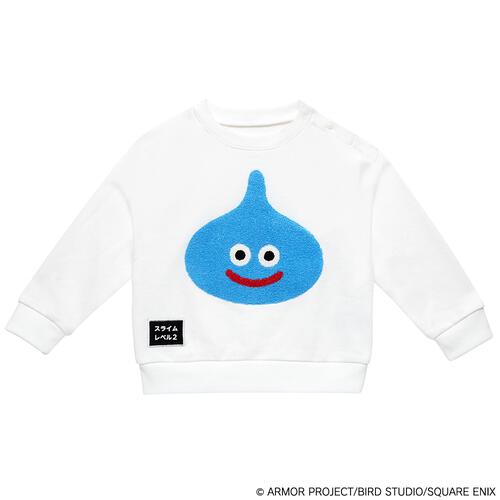 ドラクエベビー＆キッズ サガラ刺繍スウェットシャツ スライム(ホワイト×約100cm)