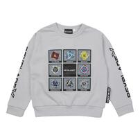 BEYBLADE X 長袖トレーナー 図鑑アート ベイブレード エックス グレー&times;130cm