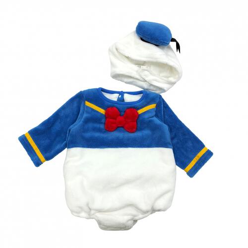 Disney ディズニー 長袖たまごオール 帽子付き ドナルド フリース ベビーザらス限定