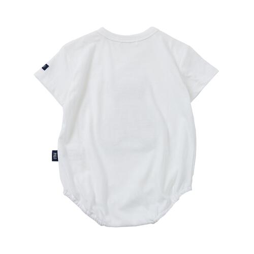 POLO BCS クマ アップリケ ボディスーツ オフホワイト 70cm