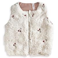 ベビーザらス限定　COJIKA ボア刺繍入りベスト チェリー(ホワイト×80ｃｍ)