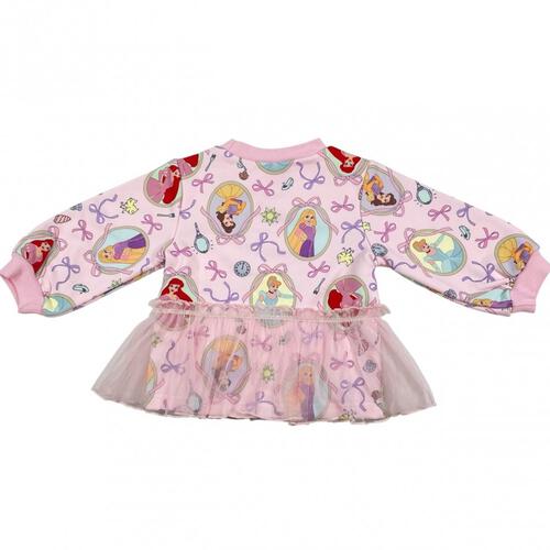 【Sophitica &times; tsumashi1118さん】Disney プリンセス 裏毛トレーナー 総柄 ピンク&times;120cm ベビーザらス限定