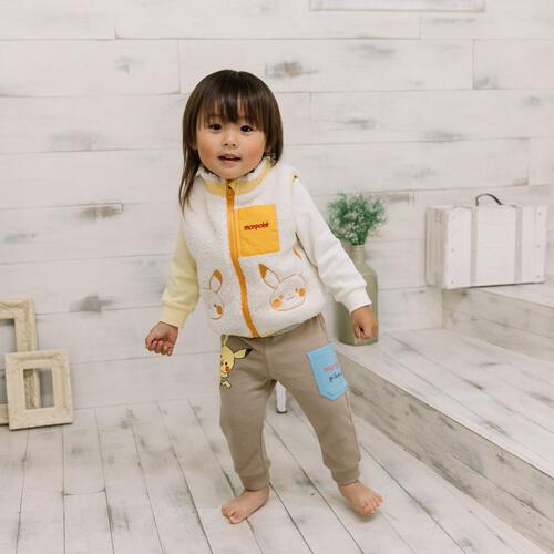 monpoke モンポケ ベスト ボア ピカチュウ ナチュラル×90cm