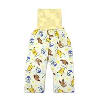 monpoke モンポケ 前開き長袖パジャマ 総柄 キルト 腹巻付き イエロー×90cm