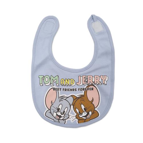 TOM and JERRY  長袖前開きプレオール スタイ付き トムとジェリー オレンジ&times;70-80cm