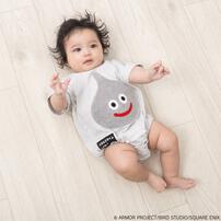 ドラクエベビー＆キッズ サガラ刺繍半袖ボディスーツ メタルスライム グレー&times;70cm