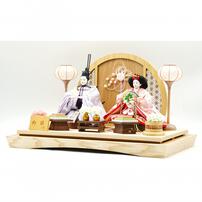 【雛人形】ケース親王飾り「麻の葉衝立パノラマアクリル」（322724）