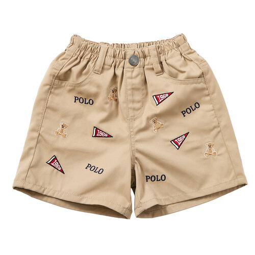 POLO BCS ロゴクマ総柄ハーフパンツ ベージュ&times;120cm ベビーザらス限定