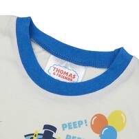 THOMAS トーマス 長袖Tシャツ 天竺 袖配色 ブルー×100cm ベビーザらス限定