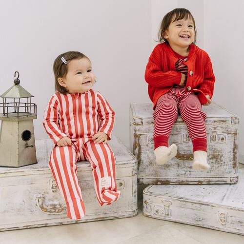 【FirstCloset×mioさん】 長袖ファスナーオール 足付き 裏毛 レッド×80cm ベビーザらス限定