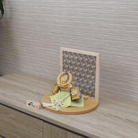 【五月人形】兜飾り 床飾り 徳川家康麻の葉衝立 コンパクト 男の子 端午の節句 トイザらス・ベビーザらス限定【メーカー直送】