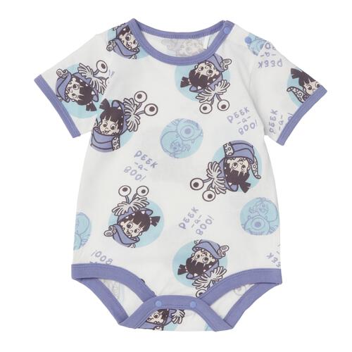 ディズニー 半袖ボディスーツ 総柄 ブー ホワイト&times;80cm