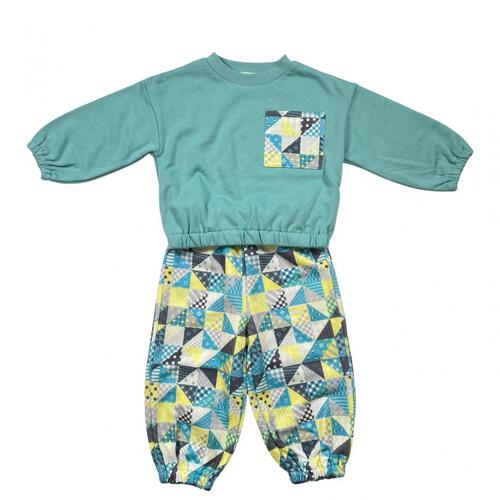 sophitica キルトパチワ柄トレーナー グリーン&times;80cm