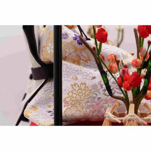 【雛人形】ケース飾り 五人飾り「格子に毬桜刺繍 六角アクリル」 (322988)ひな人形 おしゃれ トイザらス・ベビーザらス限定【メーカー直送】