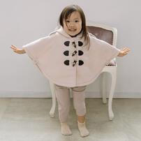 ベビーザらス限定　RAT-A-TATR ラッタッター 裏ボア ポンチョ(ホワイト&times;100cm)