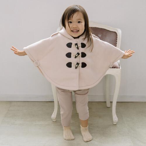 ベビーザらス限定　RAT-A-TATR ラッタッター 裏ボア ポンチョ(ホワイト&times;100cm)