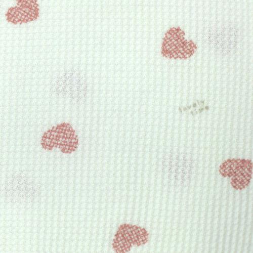 半袖ロンパース肌着 2枚組 ワッフル ハート ピンク×80cm ベビーザらス限定