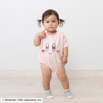 星のカービィ 半袖ボディースーツ 顔ドッカン 天竺 ピンク&times;80cm ベビーザらス限定