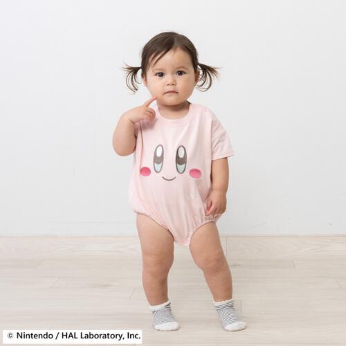 星のカービィ 半袖ボディースーツ 顔ドッカン 天竺 ピンク&times;80cm ベビーザらス限定