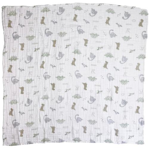 モスリンガーゼおくるみ 恐竜柄(ホワイト×Free) ベビーザらス限定