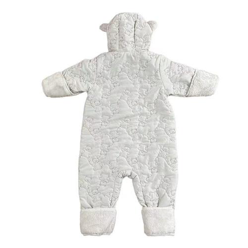 ジャンプスーツ くまみみ クマ柄 ホワイト×70cm