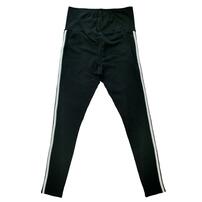 マタニティパンツ レギンス ストレッチテレコ 脇ライン ブラック×M