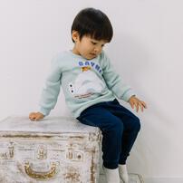 Disney ディズニー ベイマックス 長袖デイリートレーナー 起毛 ミント&times;95cm