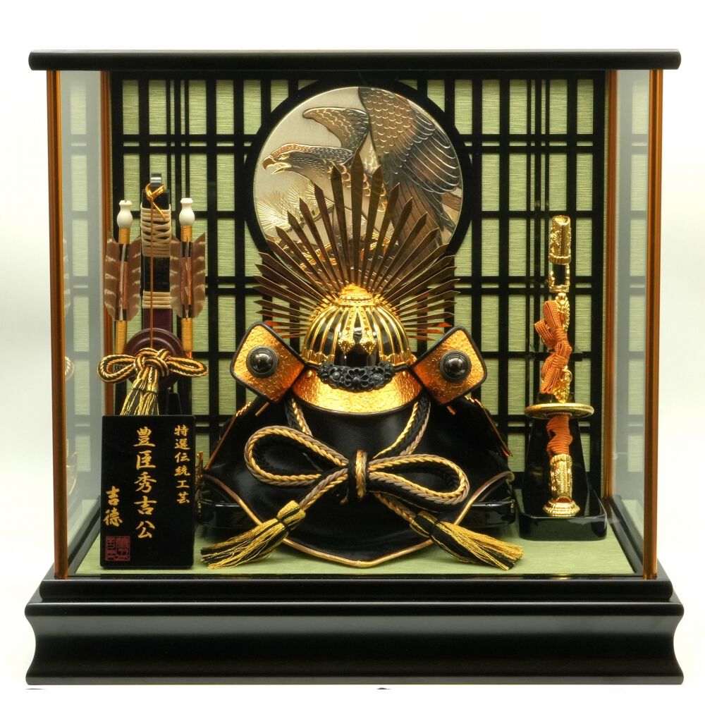 アンティーク金属飾り兜豊臣秀吉 最新作 完全日本製ホワイト ゴールド 武将 豊臣秀吉 兜 37A 月-tsuki