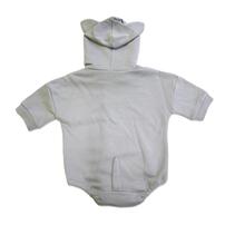 【ベビー×ペットコレクション】長袖フード付きボディスーツ ボア耳付き 裏毛 猫 70-80cm