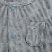 長袖前開きロンパース肌着 2枚組 ワッフル 車 ブルー×80cm ベビーザらス限定