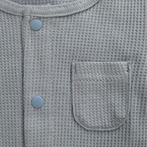 長袖前開きロンパース肌着 2枚組 ワッフル 車 ブルー×80cm ベビーザらス限定