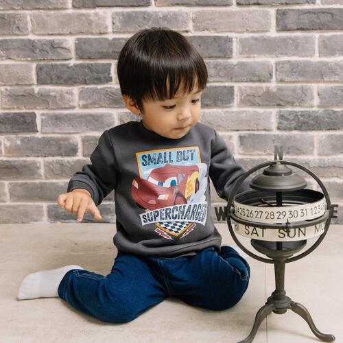 Disney ディズニー カーズ 長袖デイリートレーナー 起毛 チャコール&times;90cm ベビーザらス限定