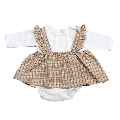 miffy ミッフィー 長袖ロンパース エプロン風 ミディアムベージュ×70cmベビーザらス限定