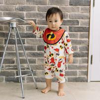 Disney ディズニー 長袖前開きプレオール スタイ付き Mr.インクレディブル ナチュラル×70-80cm