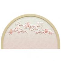 【雛人形】ケース親王飾り「桜刺繍衝立パノラマアクリル」（322723）