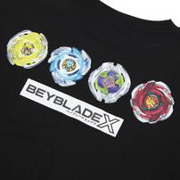 BEYBLADE X 長袖トレーナー 前後シールプリント ベイブレード エックス ブラック&times;140cm ベビーザらス限定