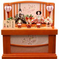 【雛人形】収納飾り 親王飾り「桜刺繍格子屏風けやき塗」 (605841)ひな人形 ひな祭り おしゃれ トイザらス・ベビーザらス限定【メーカー直送】